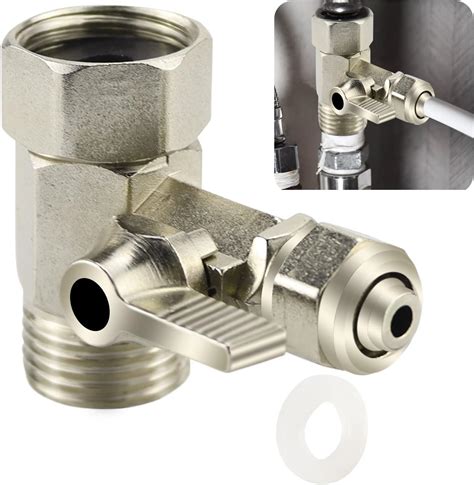 Wasseranschluss Adapter mit Absperrhahn Absperrventil Adapter T-Stück 1 ...