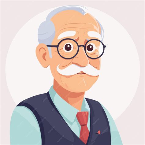 Premium Vector | Cute grandfather old man elder cartoon illustration