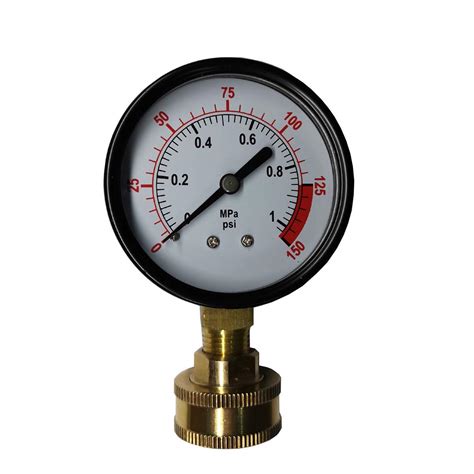 YZM Water Pressure Test Gauge with Brass Internals, 2-1/2" Dial Display ...