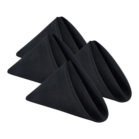 Amazon.com: Wolkemer Set of 4 Black Cloth Napkins 17 x 17 Inches Solid ...