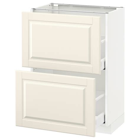 METOD / MAXIMERA base cabinet with 2 drawers, white/Bodbyn off-white ...