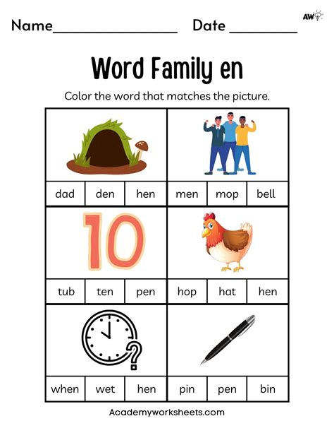 Word Family Worksheets - at and an - Academy Worksheets - Worksheets ...