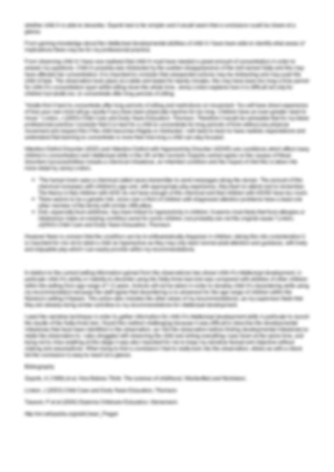 SOLUTION: The aim of the observation was to see if the child was able ...