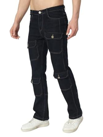 Buy AngelFab Men Mid Rise Stretchable Denim Regular Length Straight Fit ...