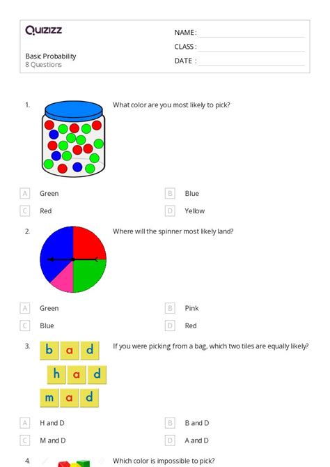 50+ Probability worksheets for 1st Class on Quizizz | Free & Printable