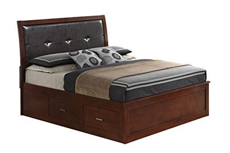 Glory Furniture G1200B-QSB Storage Bed, Queen, Cherry, 5 boxes ...