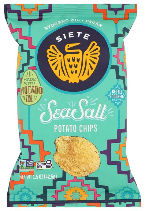 Siete Grain-Free Kettle Cooked Potato Chips Sea Salt, 1.5 OZ, 24 pack ...