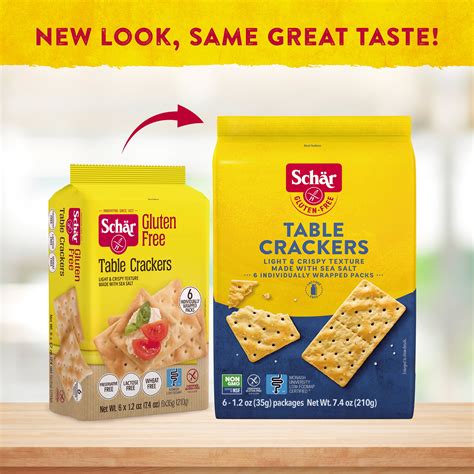 Schar Gluten Free Table Crackers with Sea Salt, 1.2 oz, 6 Count Best ...