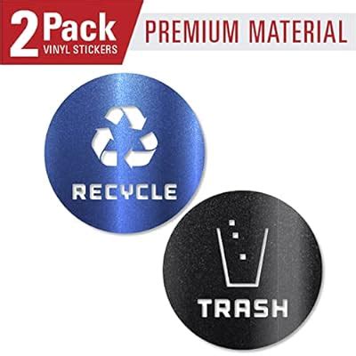 Buy Recycle and Trash Sticker Vinyl Modern Logo (2.75 x 2.75 1 ea ...