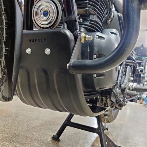 GadiBike SumpGuard Engine Bash Plate Bike Sump Guard Hunter Cut Black ...