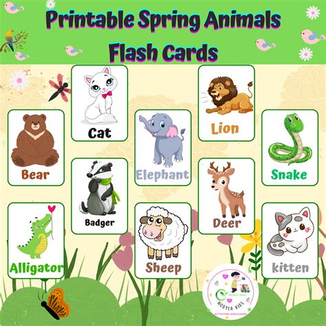 Printable Spring Animals Flash Cards | Spring Activities | Made By Teachers