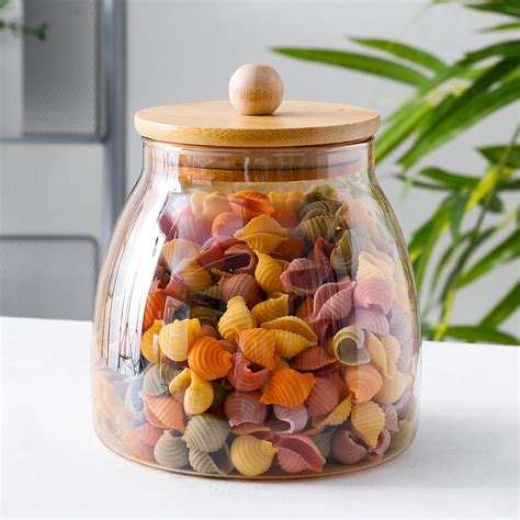 Buy UMAI Borosilicate Glass Jar for Kitchen Storage with Bamboo Lid ...
