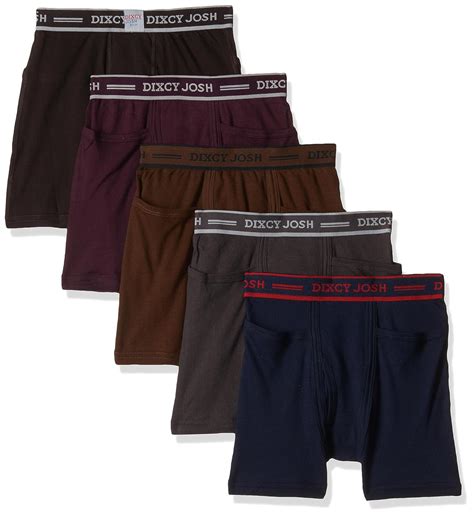 Buy DIXCY JOSH Men Solid ICD Pocket Trunk Pack of 5 (L) Assorted at ...