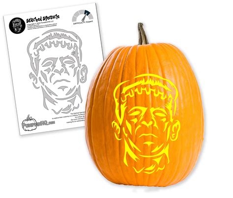 Frankenstein Pumpkin Stencil Printable Pdf Free - Free Printable Pumpkin