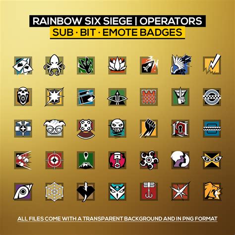 Operadores de Twitch Rainbow Six Siege / Sub / Cheer / Emote - Etsy España