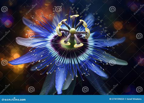 Blue Passion Flower. Passiflora Caerulea. Big Beautiful Flower Stock ...