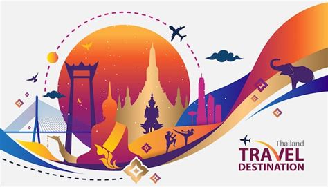 Thailand travel destination vector illustration | Premium Vector