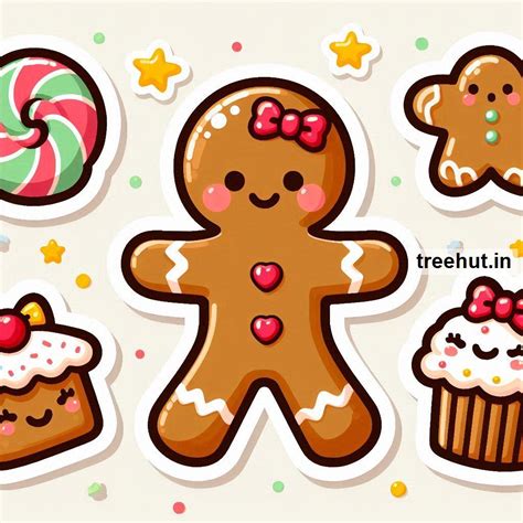 Cute Printable Gingerbread Man Stickers and 50 Craft Ideas with ...