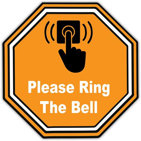 ISEE 360® Please Ring The Bell Printed Sign Sticker For Office Home ...