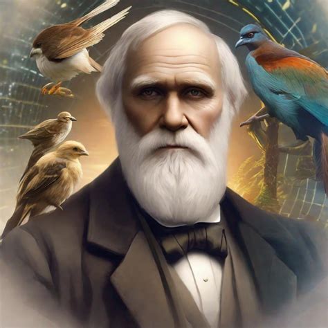 Portrait of biologist Charles Darwin, Sci fi, 4k, ul...