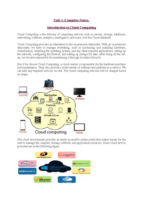 Unit-1 Cloud Computing(KCS713) - Unit-1 (Complete Notes) Introduction ...