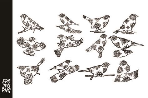 12 Sparrow Mandala with Various Poses Graphic by Arief Sapta Adjie ...