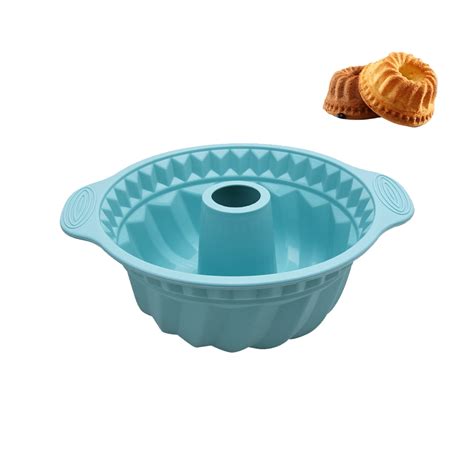 Silicone Bundt Cake Pan, Non-stick Bundt Pan with Sturdy Handle ...