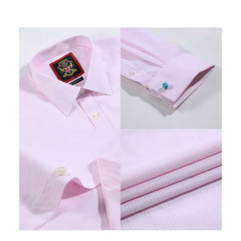 Men's Pink Shirt Formal Long Sleeve Striped Design Shirt, "The ...