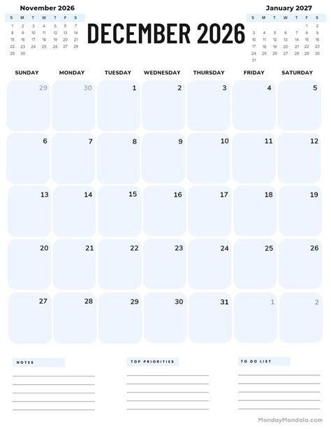 December 2026 Calendars (52 Free PDF Printables)