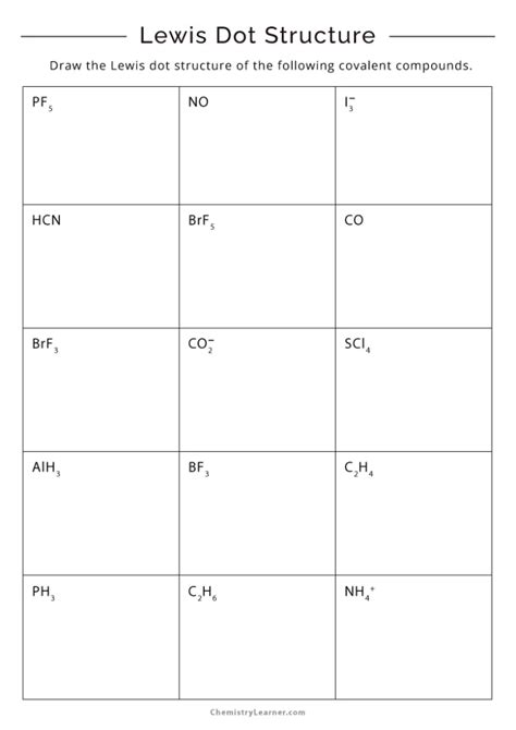 Free Printable Lewis Dot Structure Worksheets