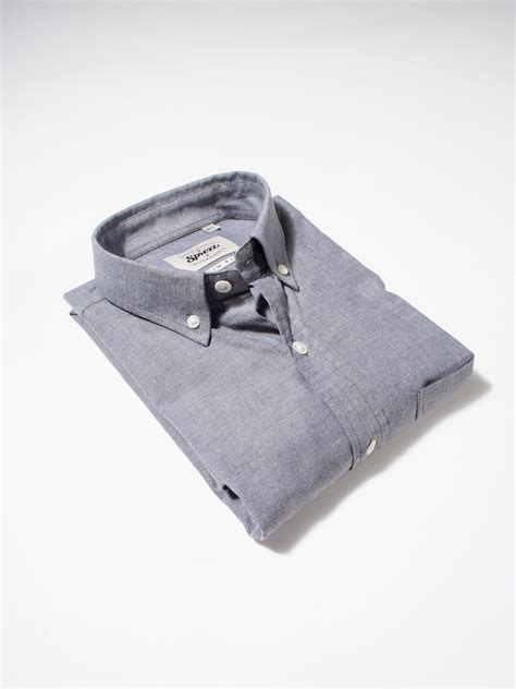 Grey Oxford Button Down Slim Fit Shirt – Sprezz.in