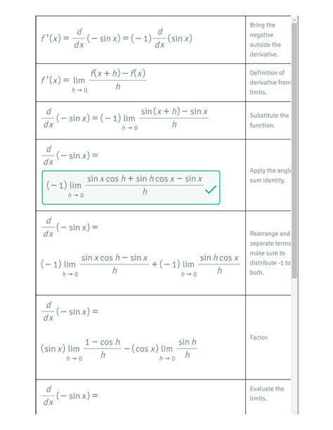 SOLUTION: Derivatives of trigonometric functions - Studypool