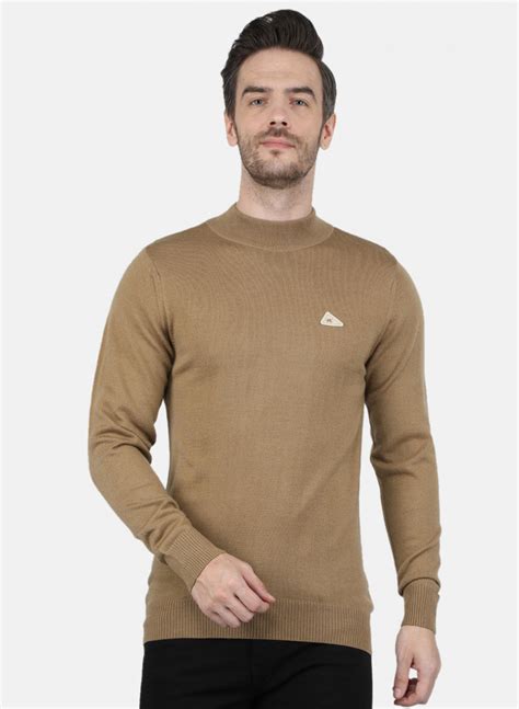 Buy Men Brown Solid Pullover Online in India - Monte Carlo