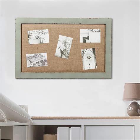 Snapklik.com : Linen Bulletin Board 18 X 29 Inches Wood Frame, Fabric Pin Board Corkboards For ...