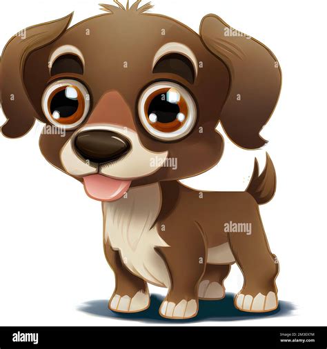 Cute Cartoon Dog With Big Eyes