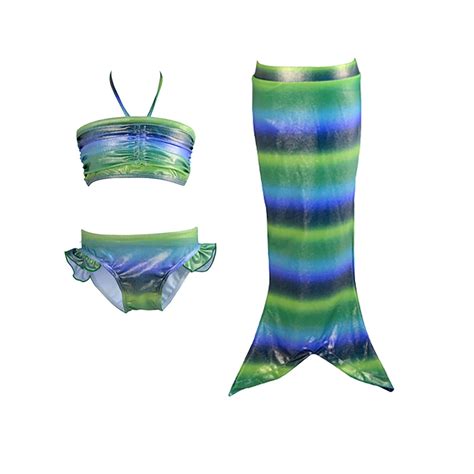 Girl Swimsuit Toddler 3 Pieces Bikini Fish Set Cute Gradient Swimwear ...