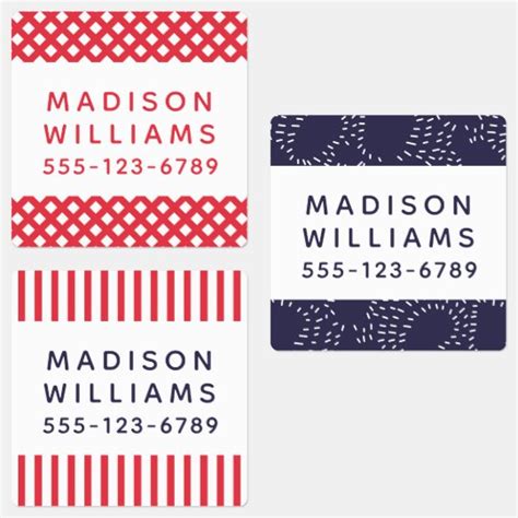 Modern Personalized Name Adhesive Waterproof Labels | Zazzle.com