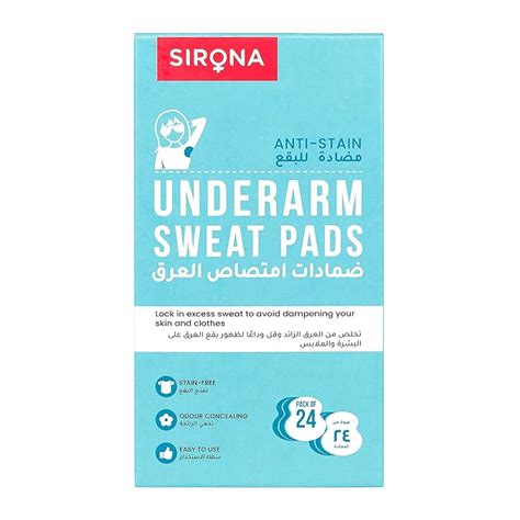 Sirona Disposable Underarm Sweat Pads for Men and Women, 24 Pads (Pack ...