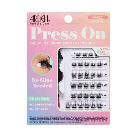 Ardell Naked Black Press on Pre-Glued Underlash Extensions - Natural ...