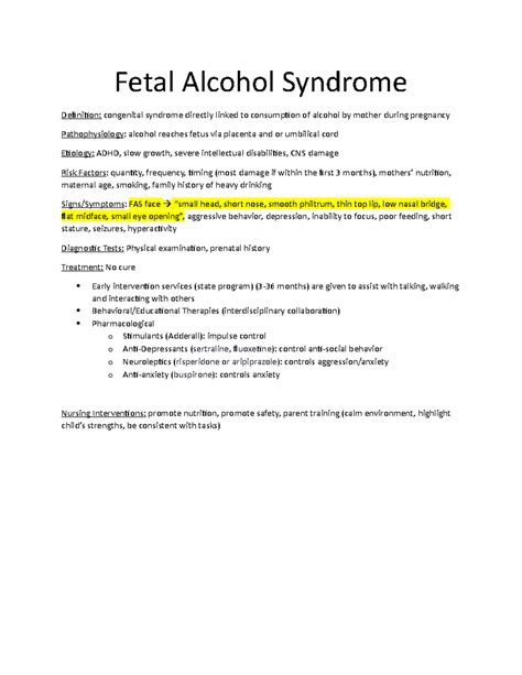 How Do Doctors Test For Fetal Alcohol Syndrome at Donna Hammonds blog