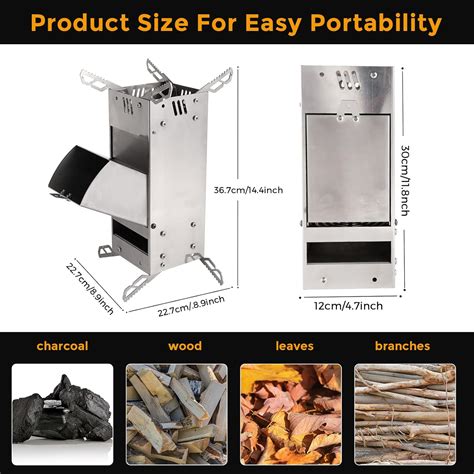 Buy FBSPORT Camping Rocket Stove, Portable Wood Burning Camp Stove 304 ...