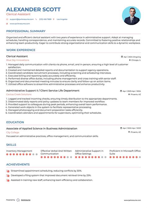 10+ Clerical Assistant Resume Samples & Templates for 2025