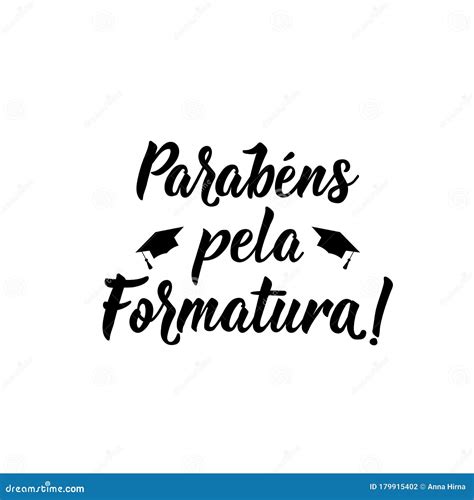 Congratulations To You In Portuguese. Ink Illustration With Hand-drawn ...