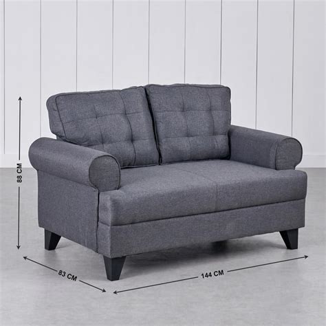 Buy Helios California Fabric 2-Seater Sofa - Grey from Helios by Home ...