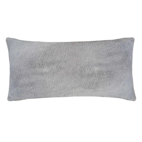 Tiny Dreamers Grey Faux Fur Body Pillow, 18x36