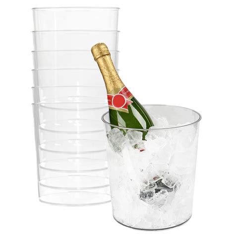 Clear Plastic Ice Bucket Plastic 2 Bottle Wine & Champagne Cooler