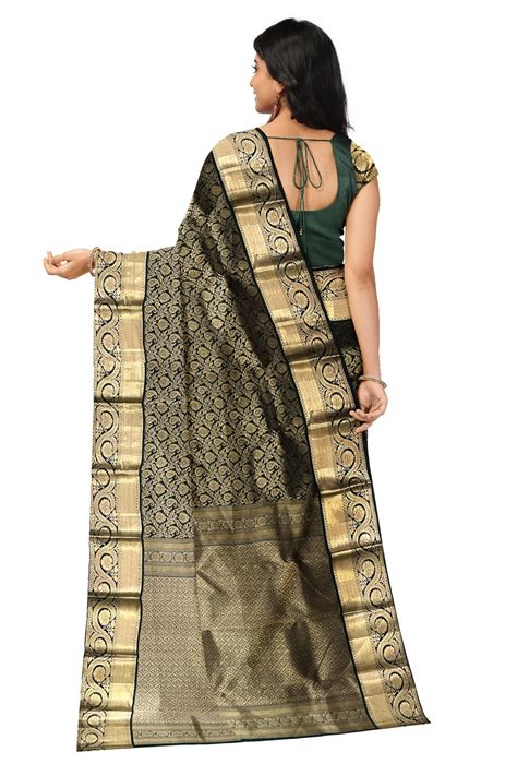 Southloom Double Warp Handloom Pure Silk Kanchipuram Dark Green Manthr ...