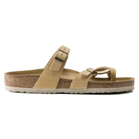 BIRKENSTOCK Mayari Nubuck Leather Sandal - Gray, Beige
