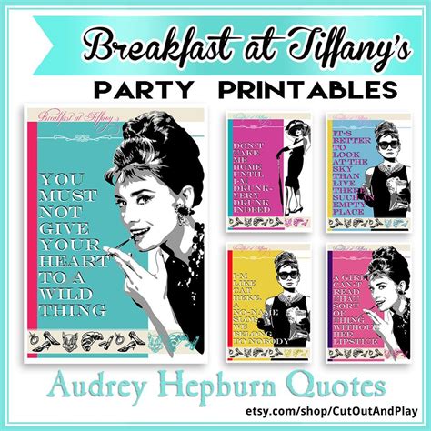 Breakfast at Tiffany's Party printables - Audrey Hepburn quotes. For ...