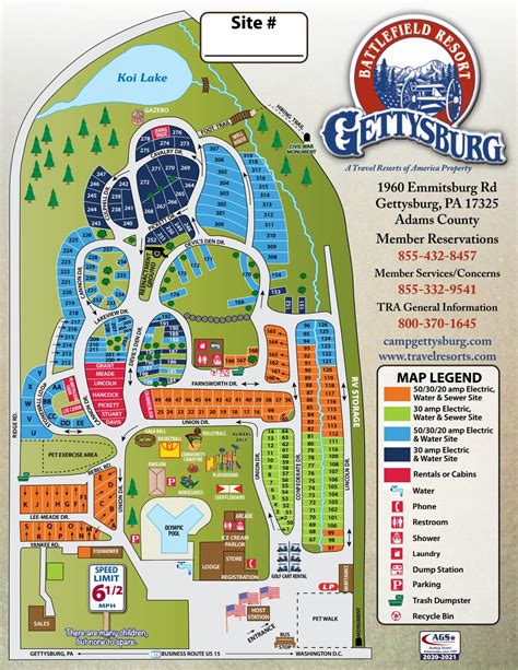 Map Of Gettysburg Hotels